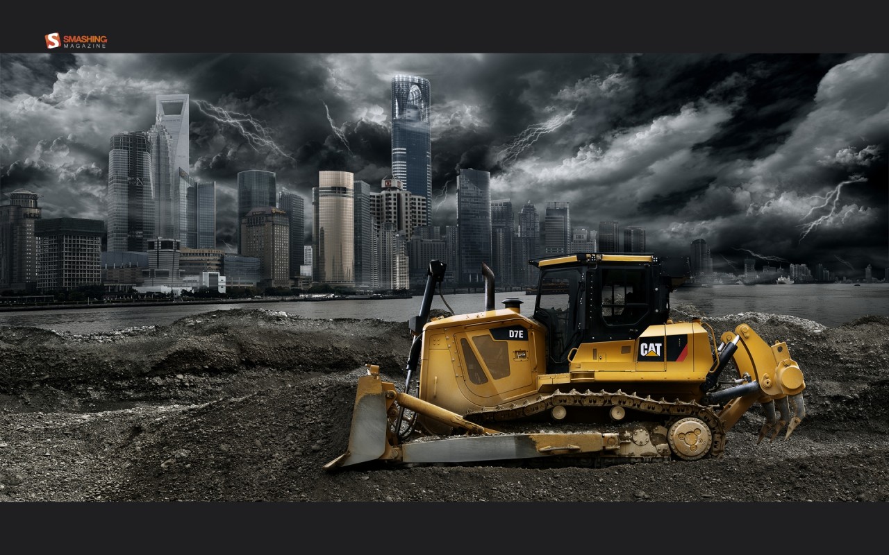 Previous, Photoshop - Construction machinery wallpaper