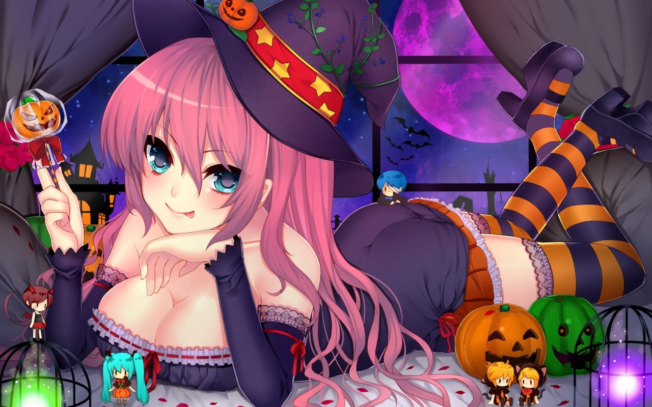 Девушка на празднике хеллоуин