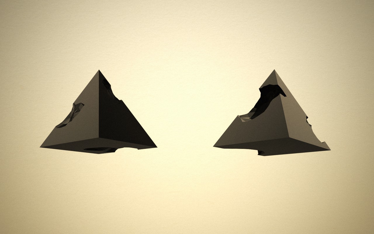 Flawed pyramid, 3-D graphics