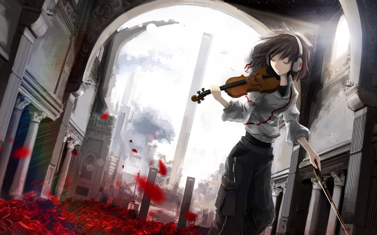 Девушка со скрипкой аниме