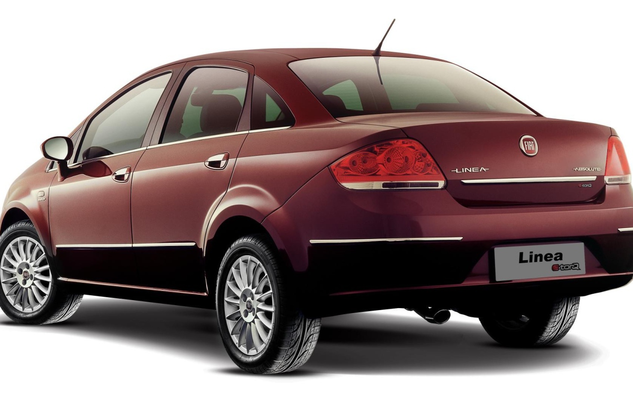 The new car Fiat Linea, dark brown