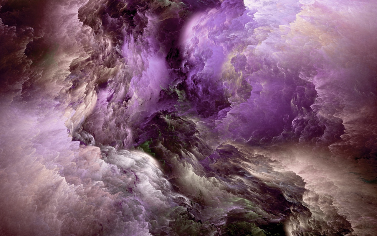 Фиолетовые облака из плазмы, абстракция