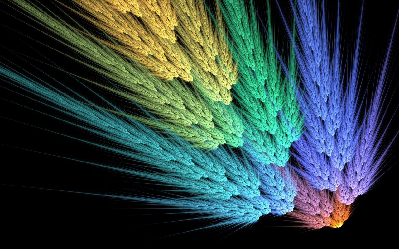 Разноцветные фрактальные колоски 3д графика 