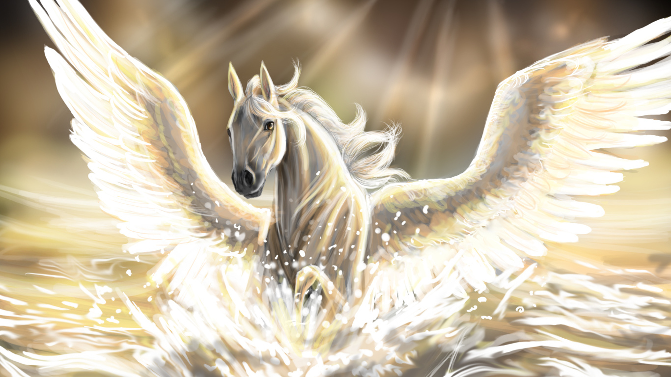 Horse with wings Desktop wallpapers 1366x768