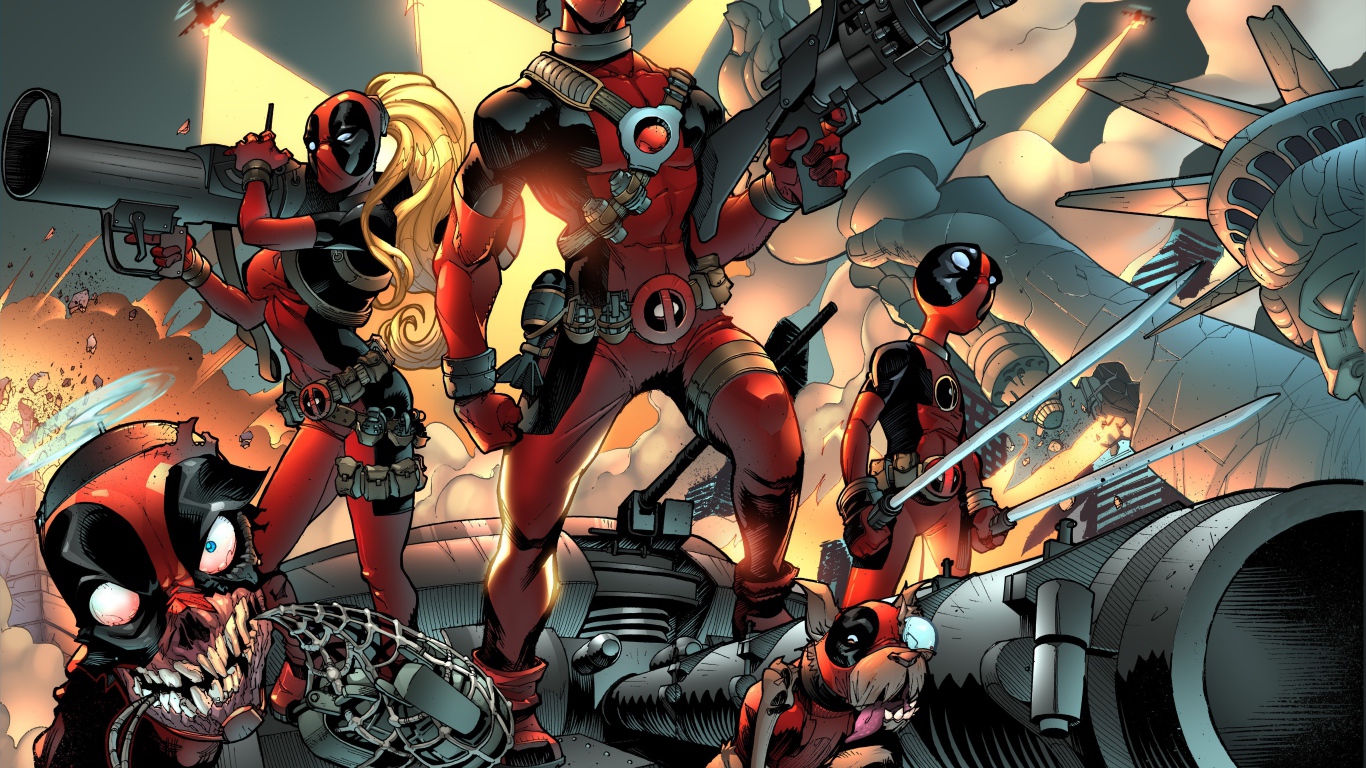 Superheroes of comic Deadpool