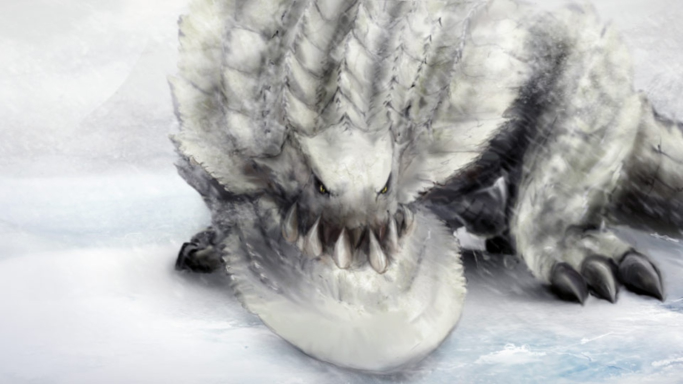 Снежный Уканлос из игры Monster Hunter