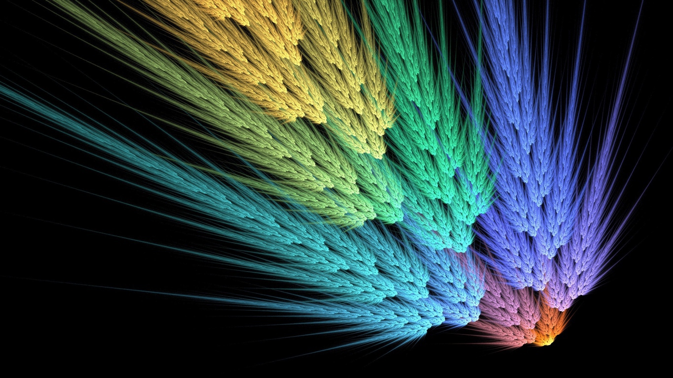 Разноцветные фрактальные колоски 3д графика 