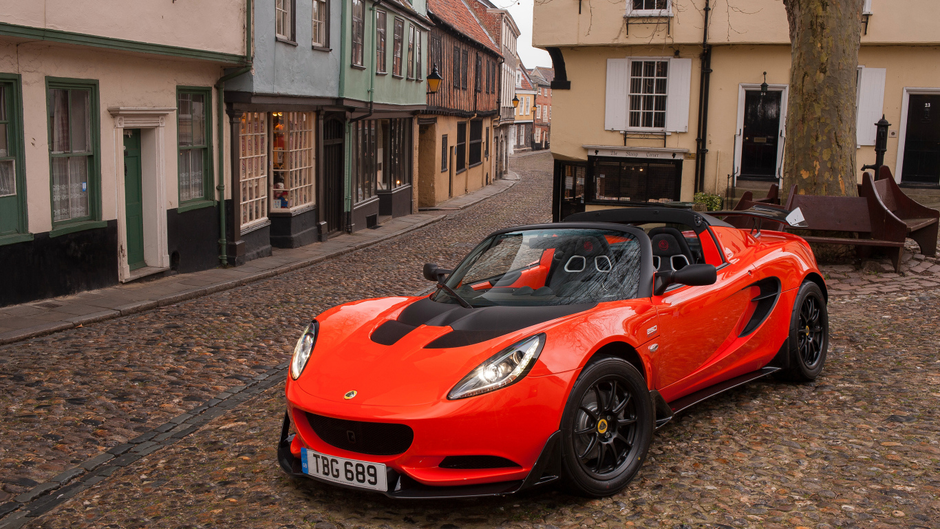 Red car convertible Lotus Elise Cup 250