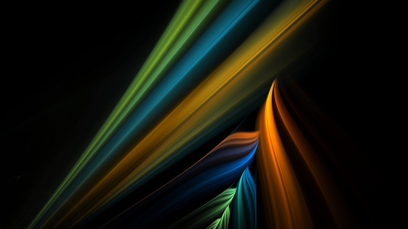 Разноцветные абстрактные линии на черном фоне