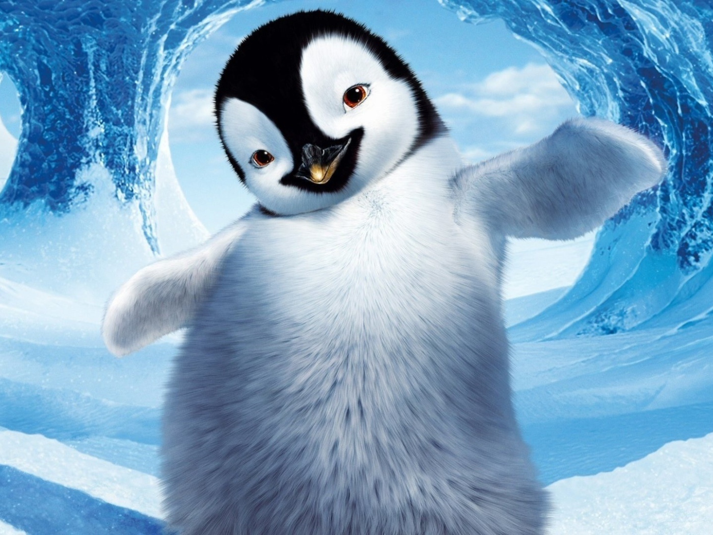 Пингвин в снегу