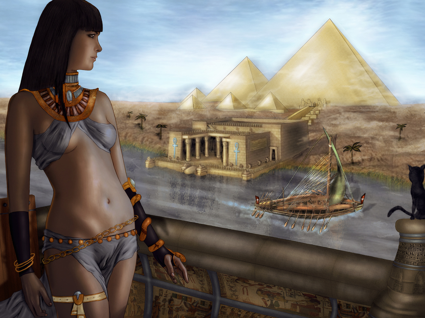 	   Egyptian girl at the Nile