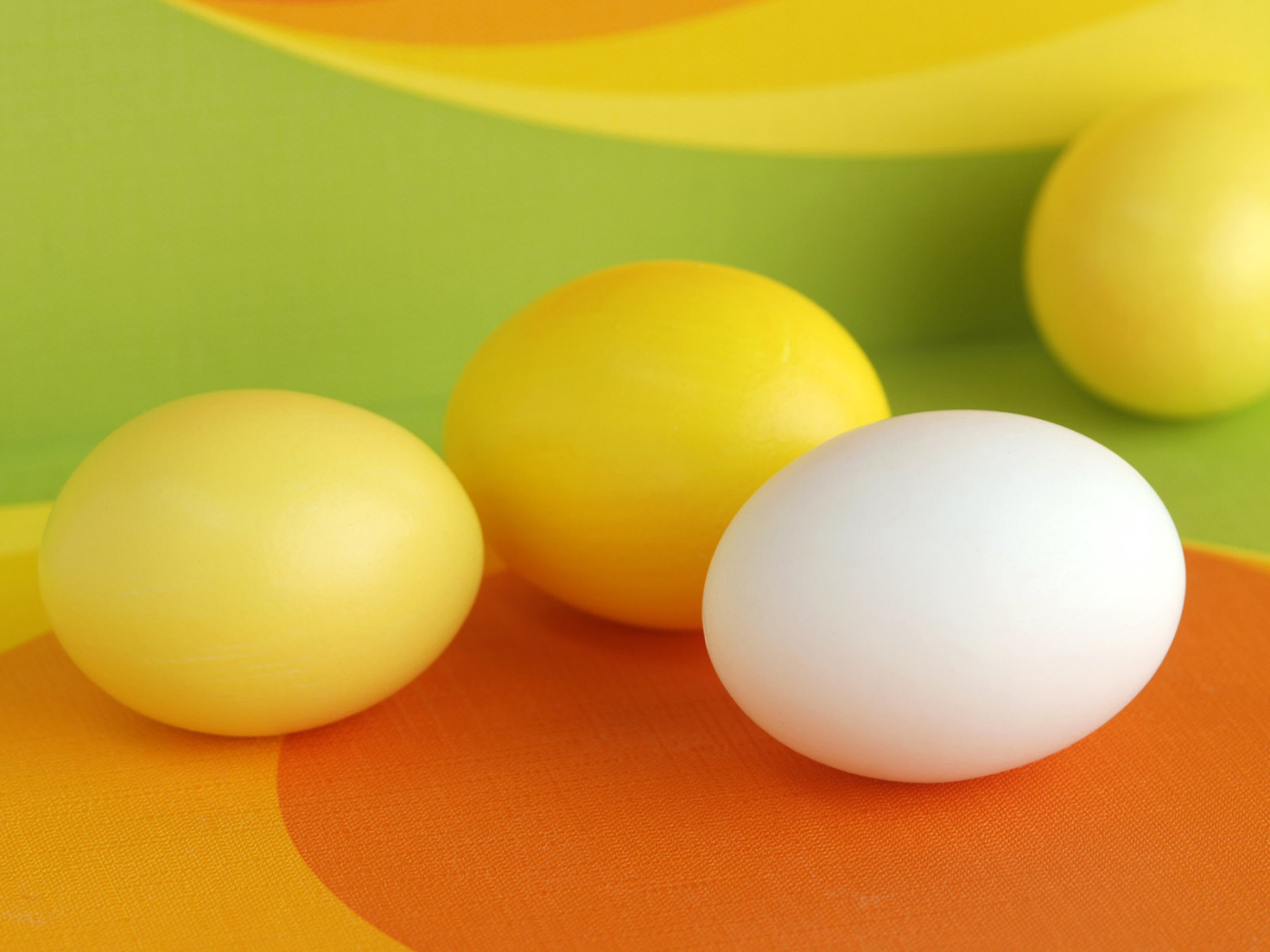 Yellow and white egg for Easter