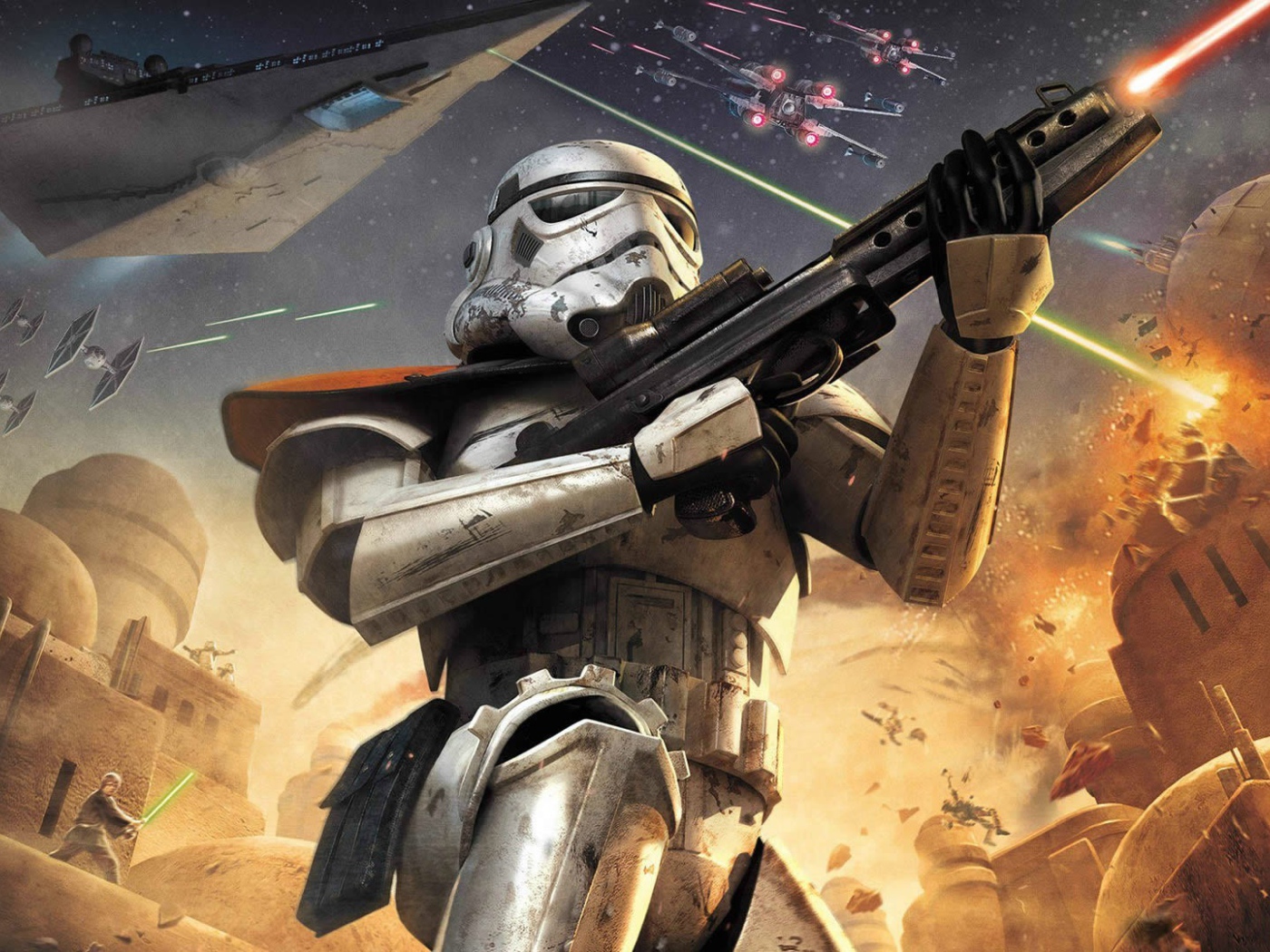 The battle on a distant planet in the game Star Wars Battlefront