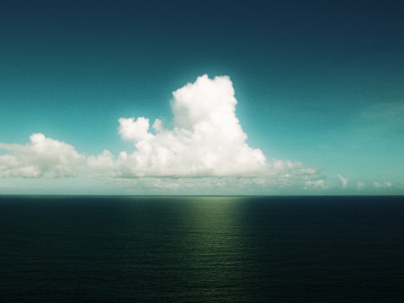 Lonely cloud over the sea