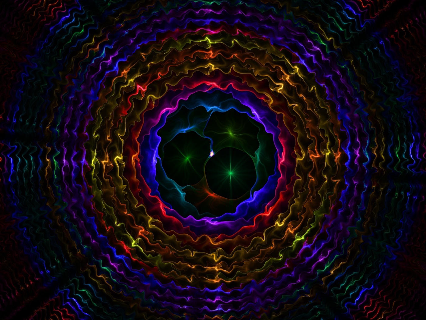 Разноцветные круглые волнистые узоры, абстракция  