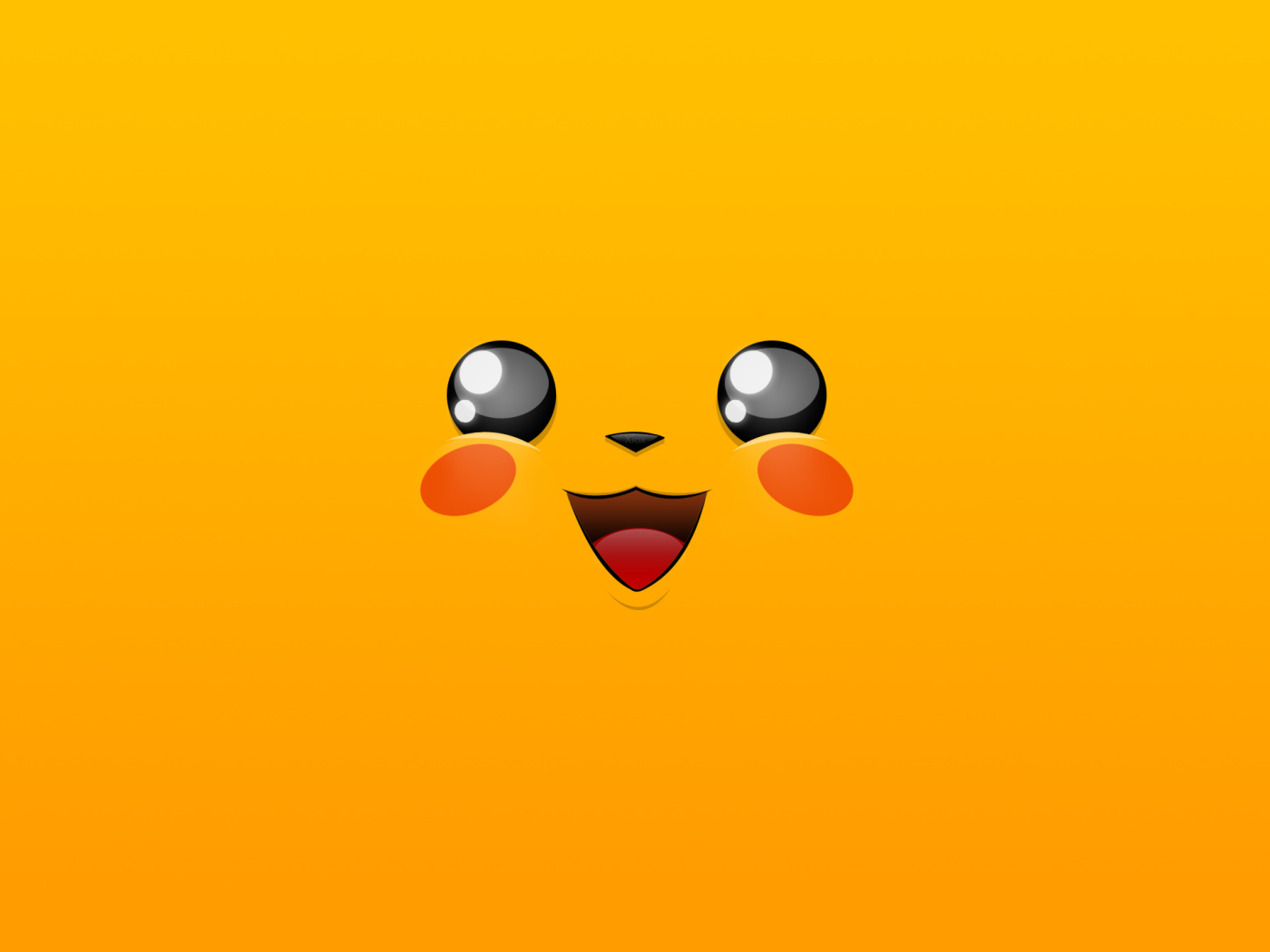 Лицо покемона Пикачу на желтом фоне