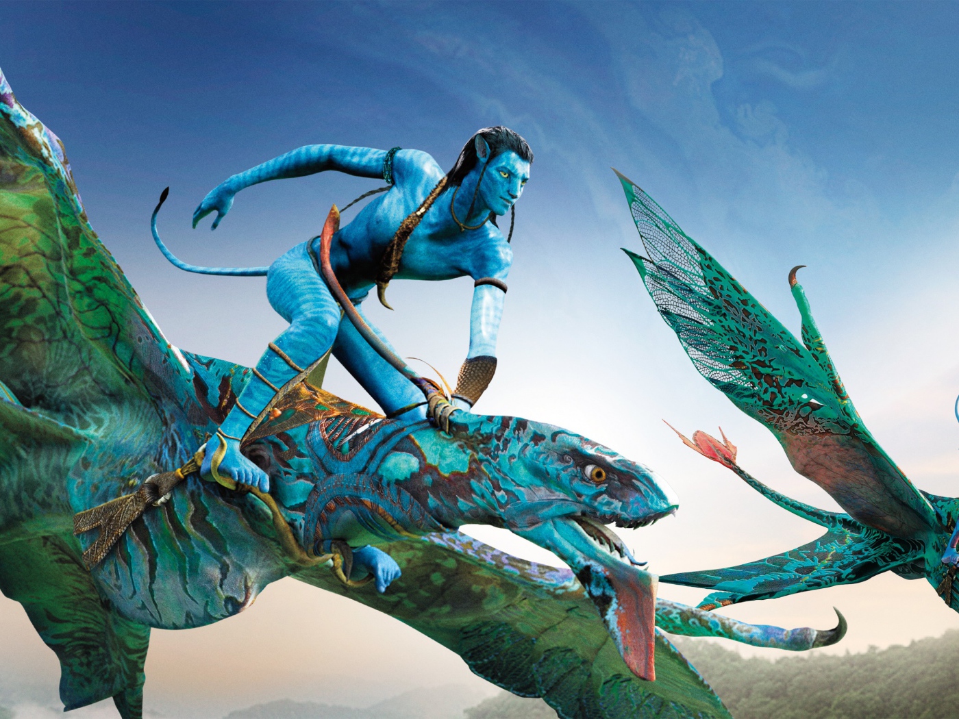 The characters of Neytiri and Jake Sully in the movie Avatar