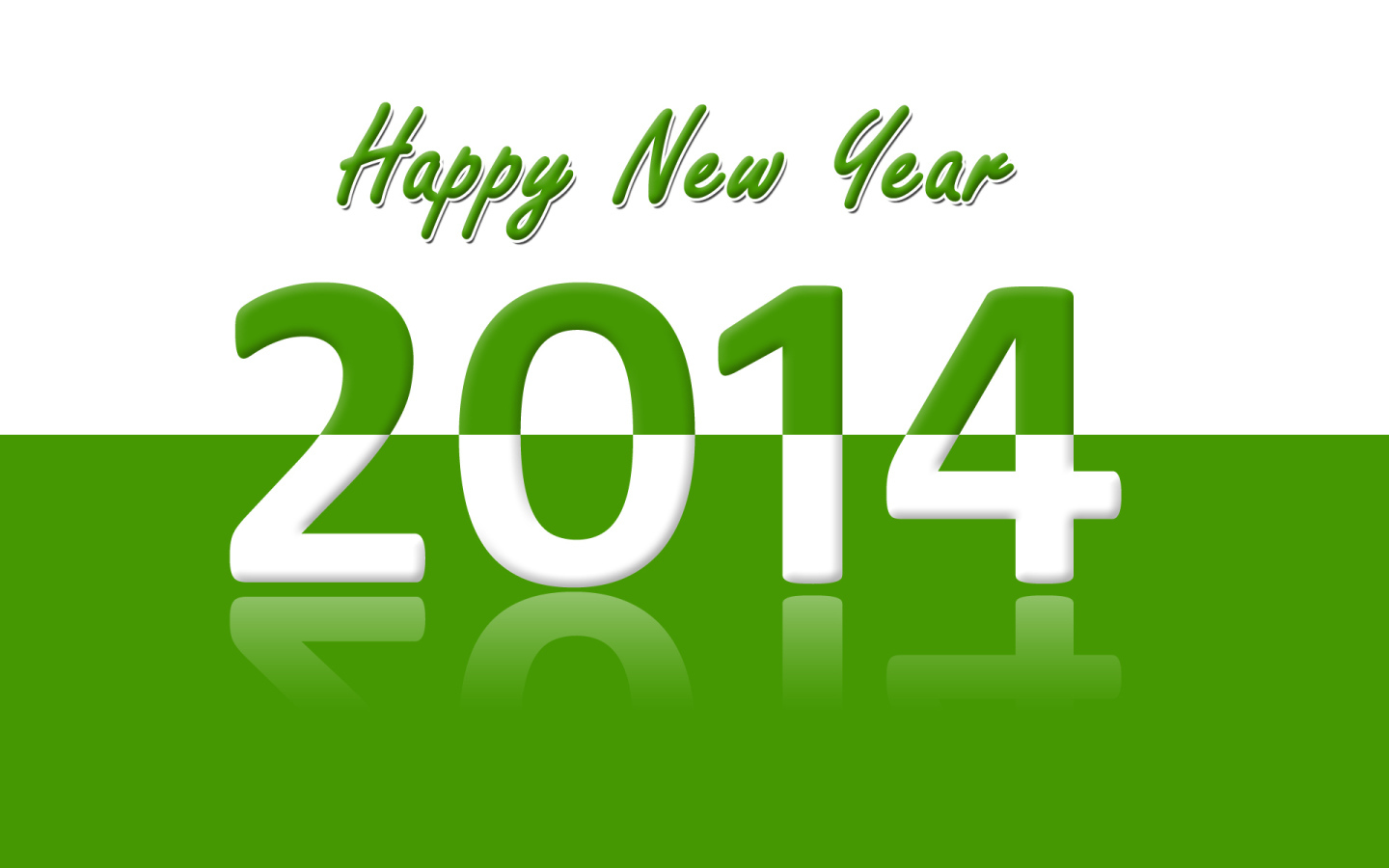 Счастливого Нового Года 2014, зелёный и белый цвет