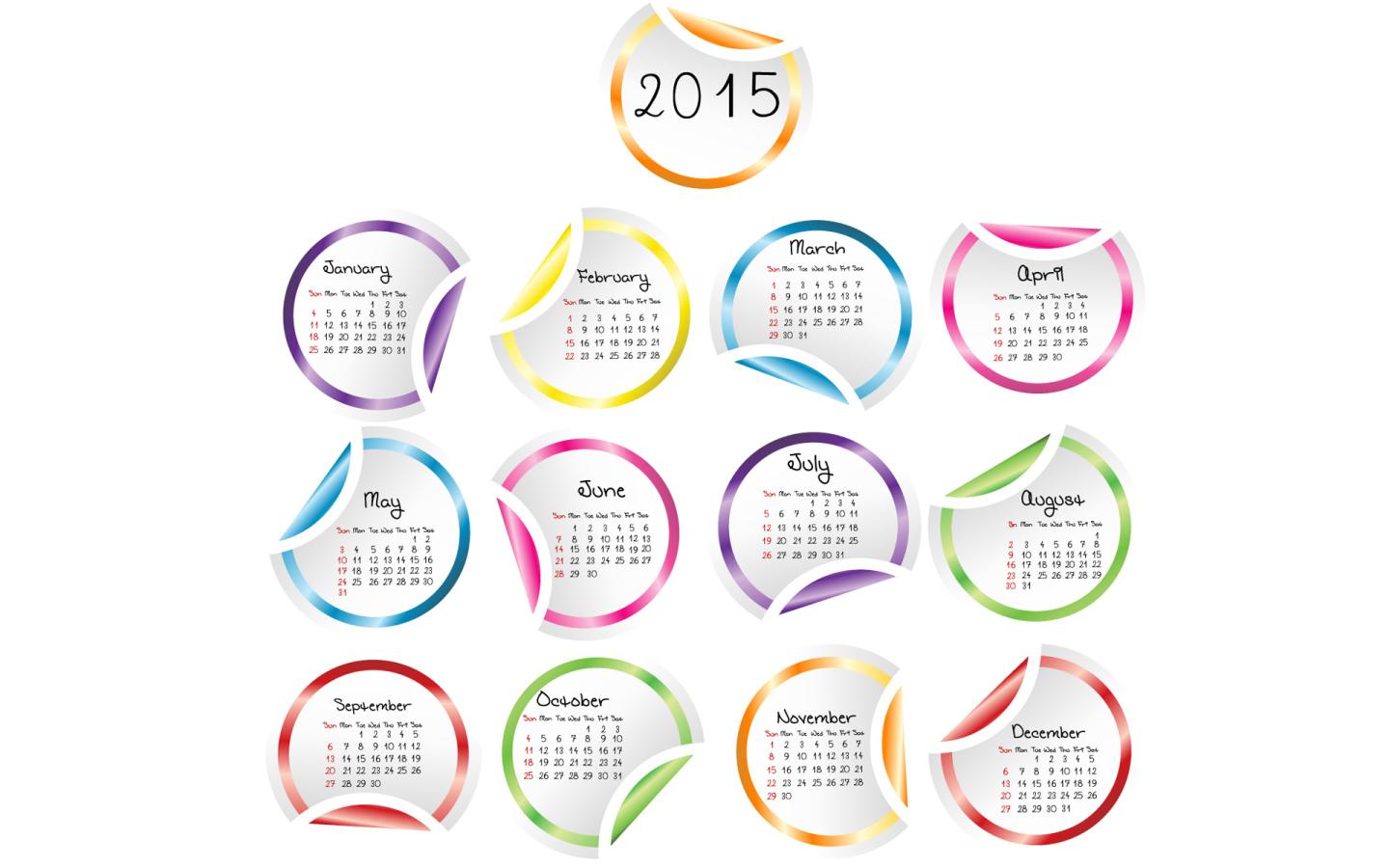 Календарь на Новый Год 2015