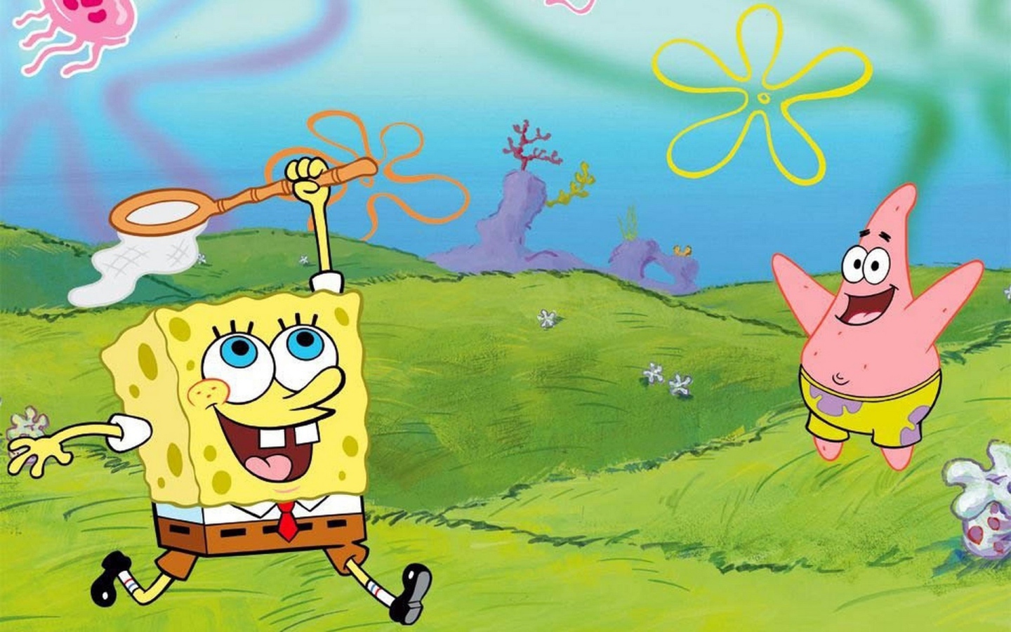 Спанчбоб и Патрик ловят медуз