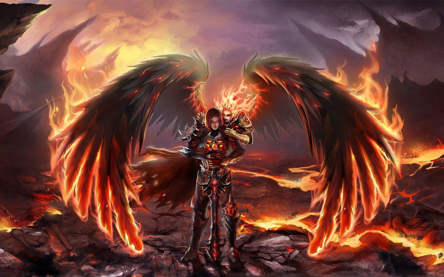 Пара огненных ангелов в аду