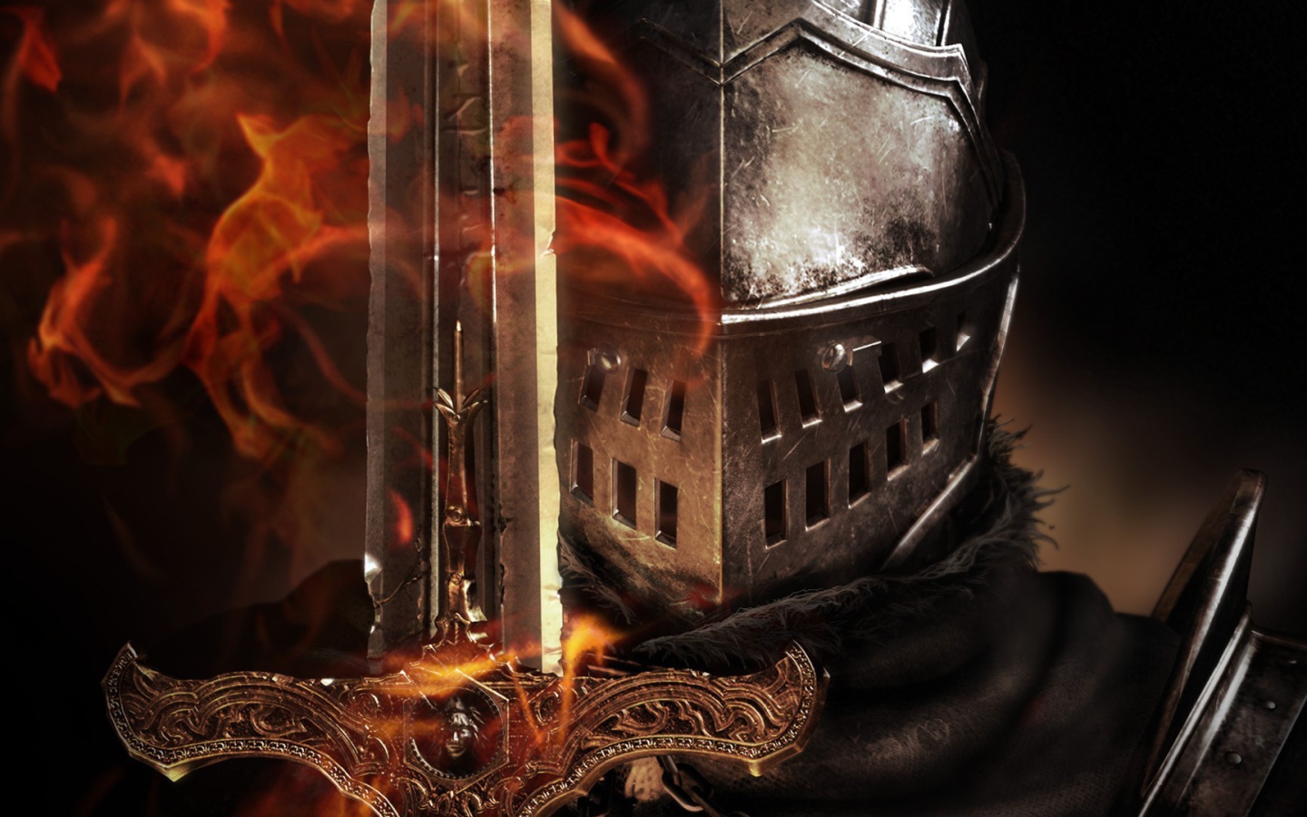 Призрачный меч в руке воина, игра Dark Souls