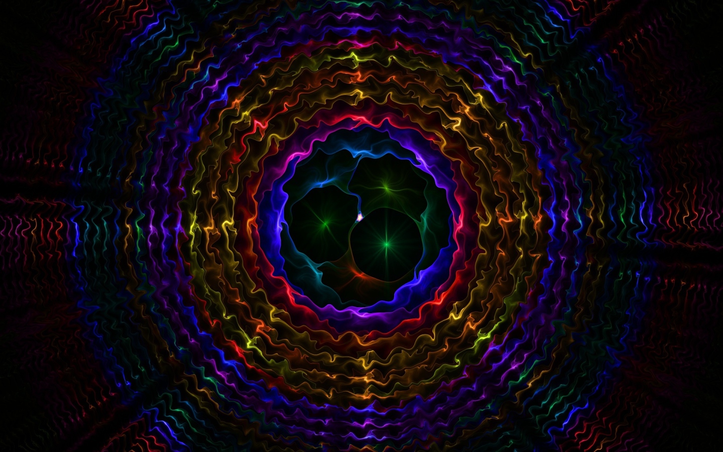Разноцветные круглые волнистые узоры, абстракция  