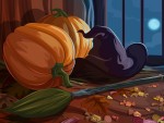 Праздники - Halloween - Тыквы и метла