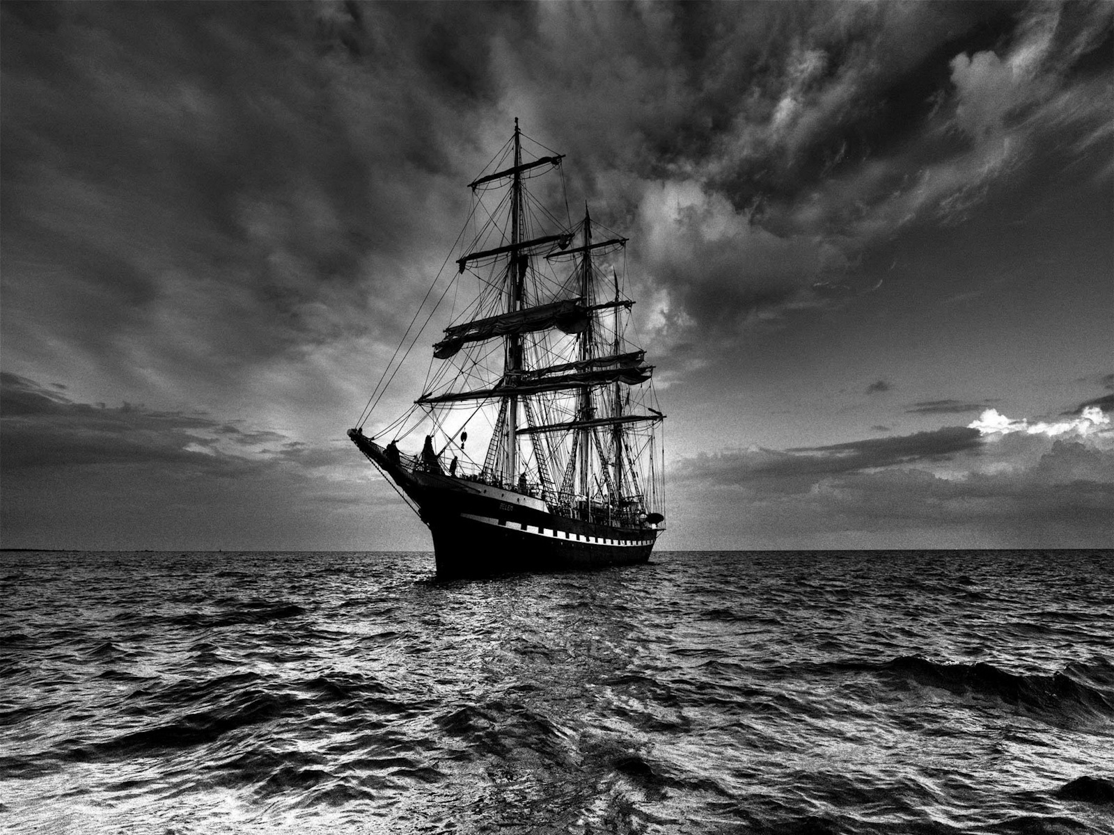 Black and White Ship