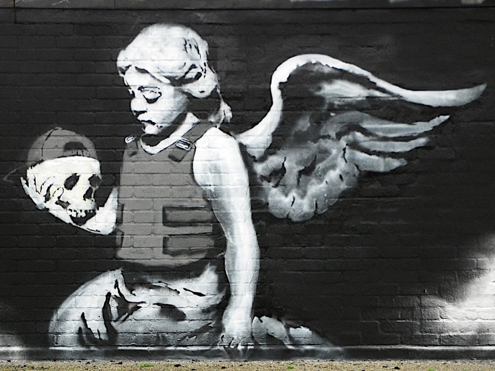 Previous, Creative Wallpaper - Angel Banksy wallpaper