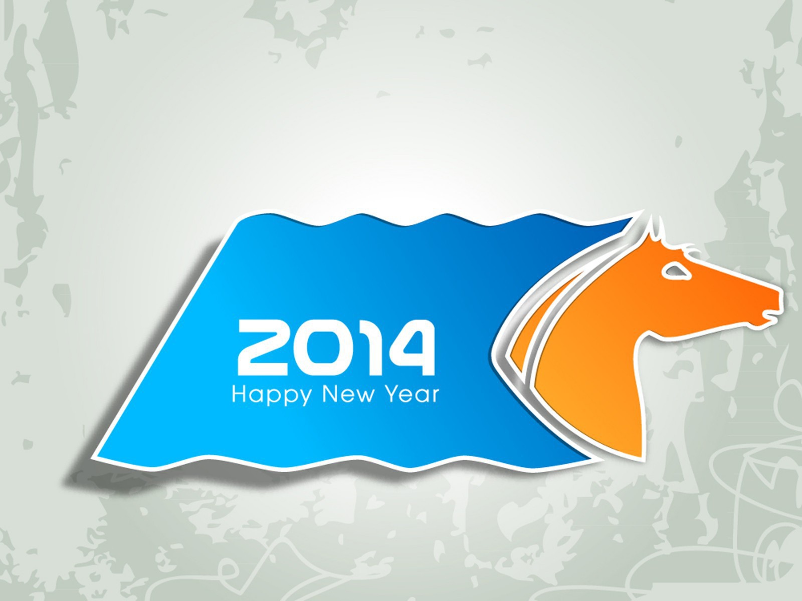 Happy New Year 2014 orange horse