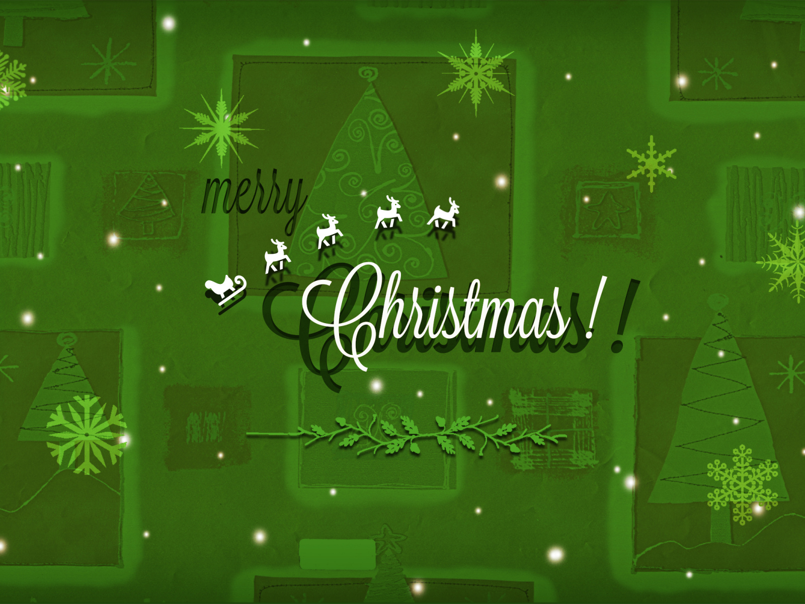 Поздравление с Рождеством на зеленом фоне