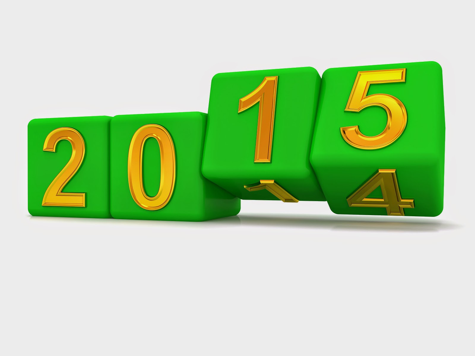 2015 на зеленых кубиках