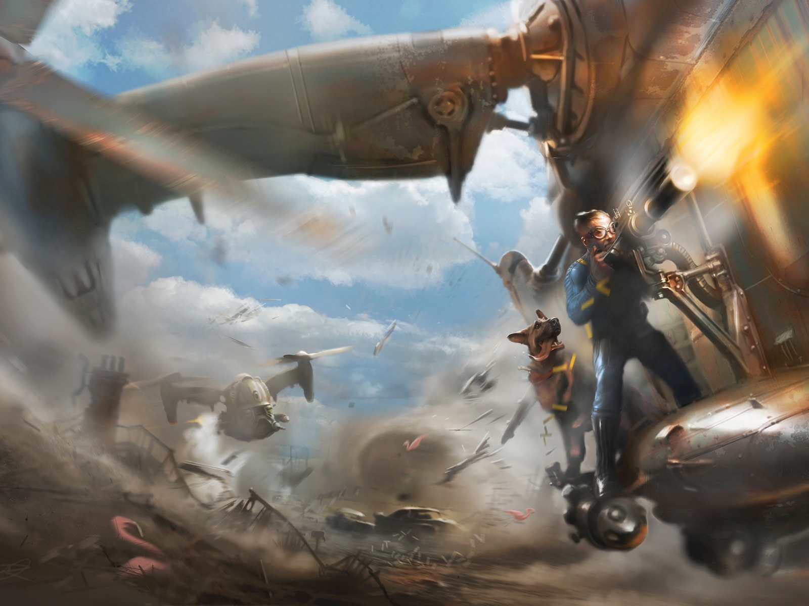 Сражение в воздухе, игра Fallout 4