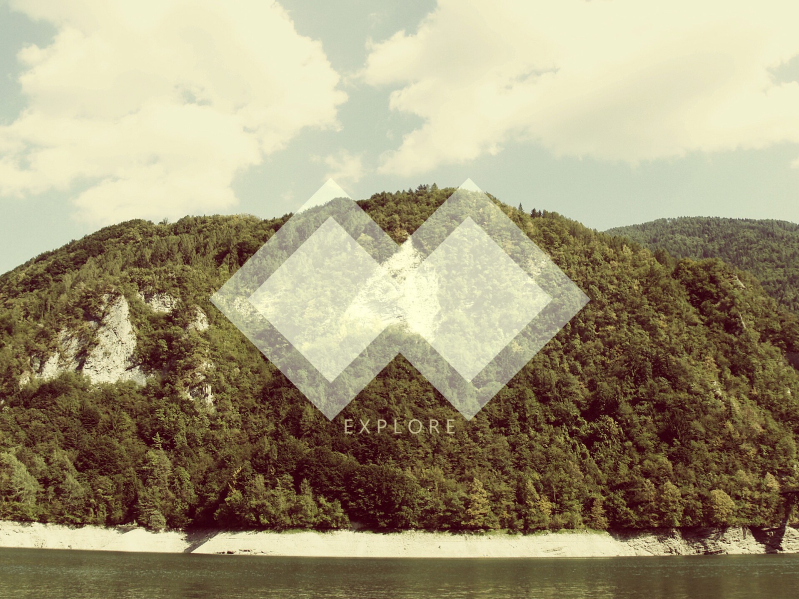 Diamonds on the background of mountains