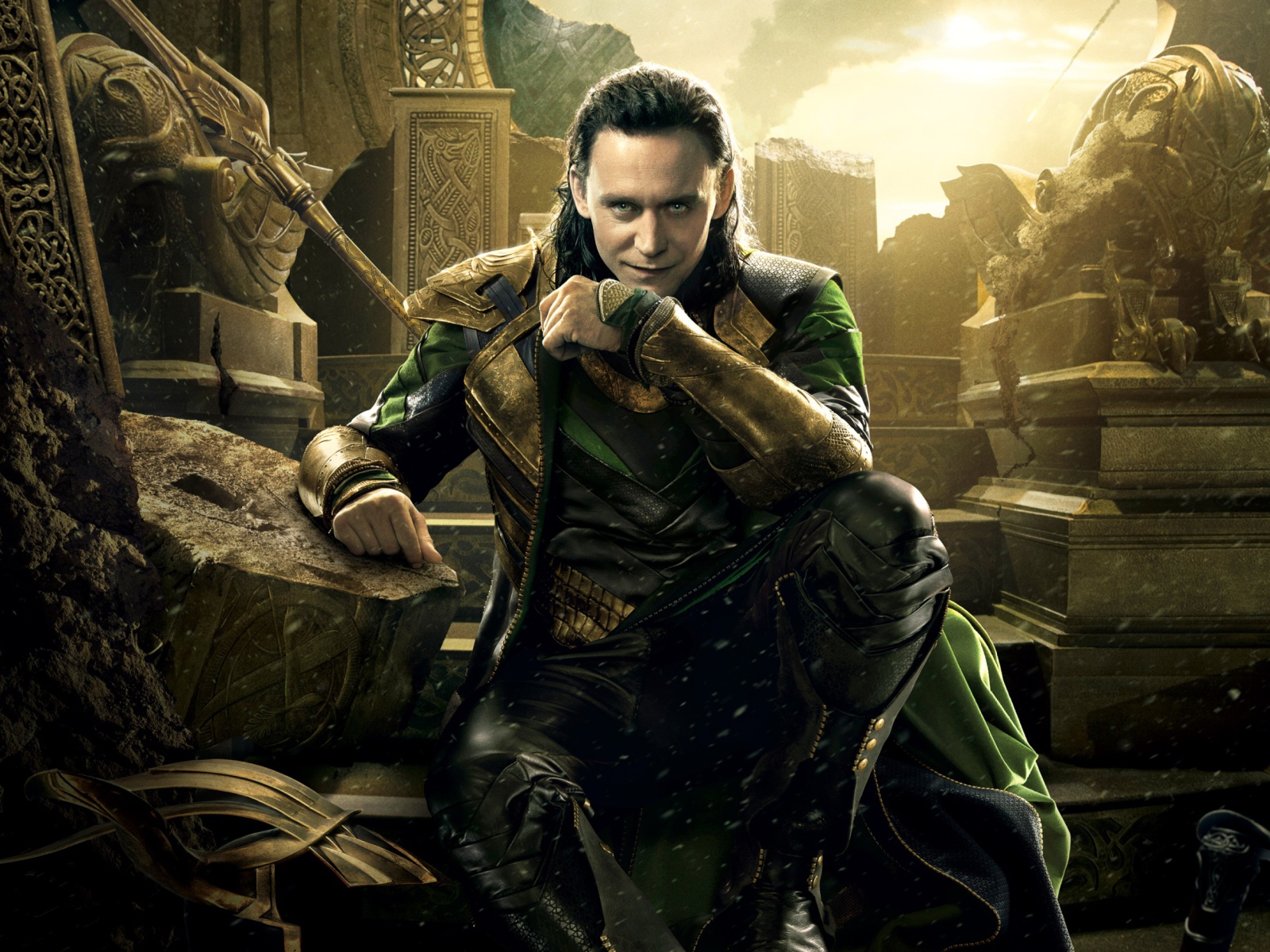 Actor Tom Hiddleston character Loki in the movie Thor. Ragnarok, 2017