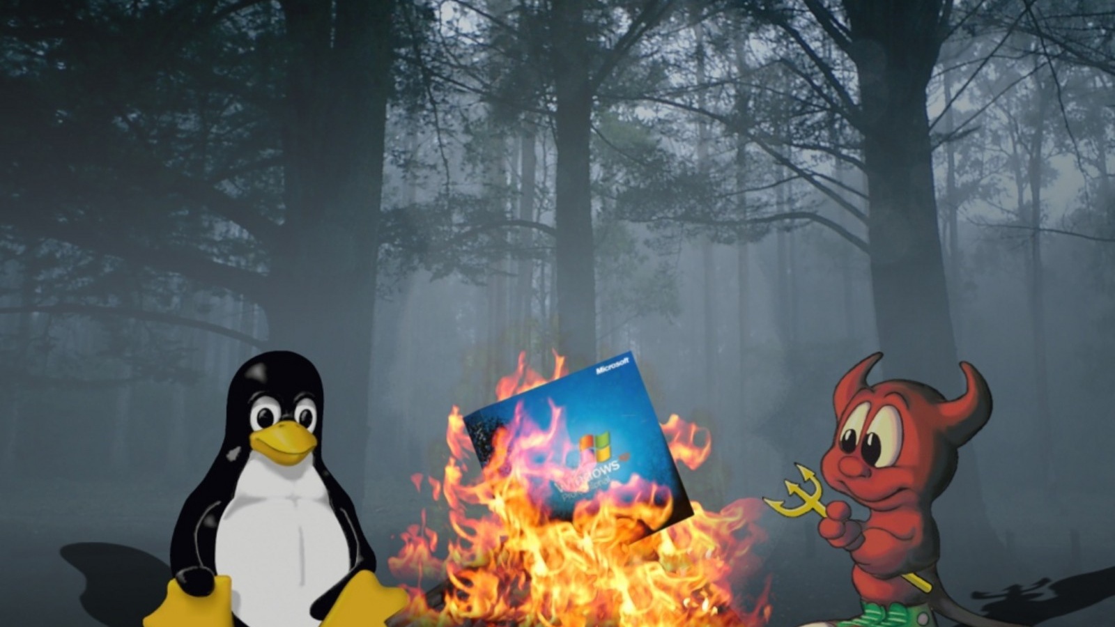 Linux сжигает Windows 