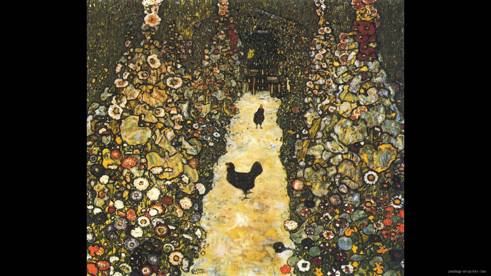 Картина Густава Климта - Путь с цыплятами