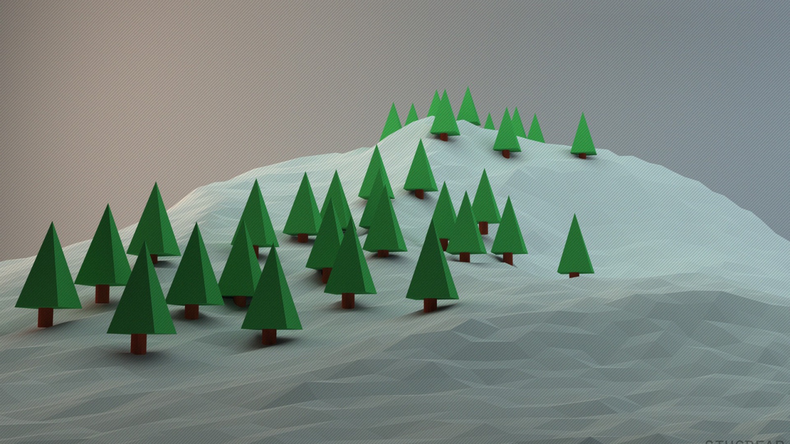 Fir on the mountain, 3D graphics