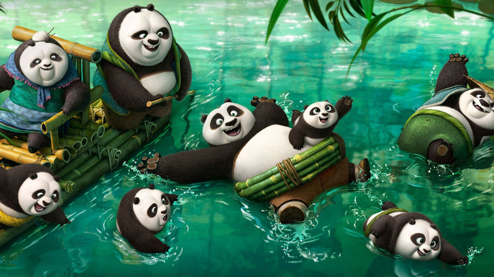 Панды резвятся в воде, мультфильм Кунг-фу панда