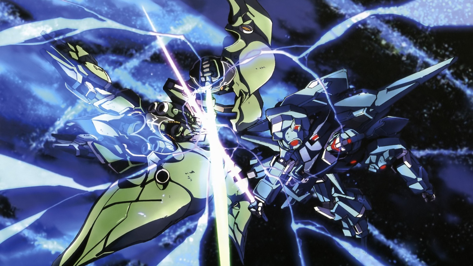 Сражение в мультфильме Mobile Suit Gundam Unicorn