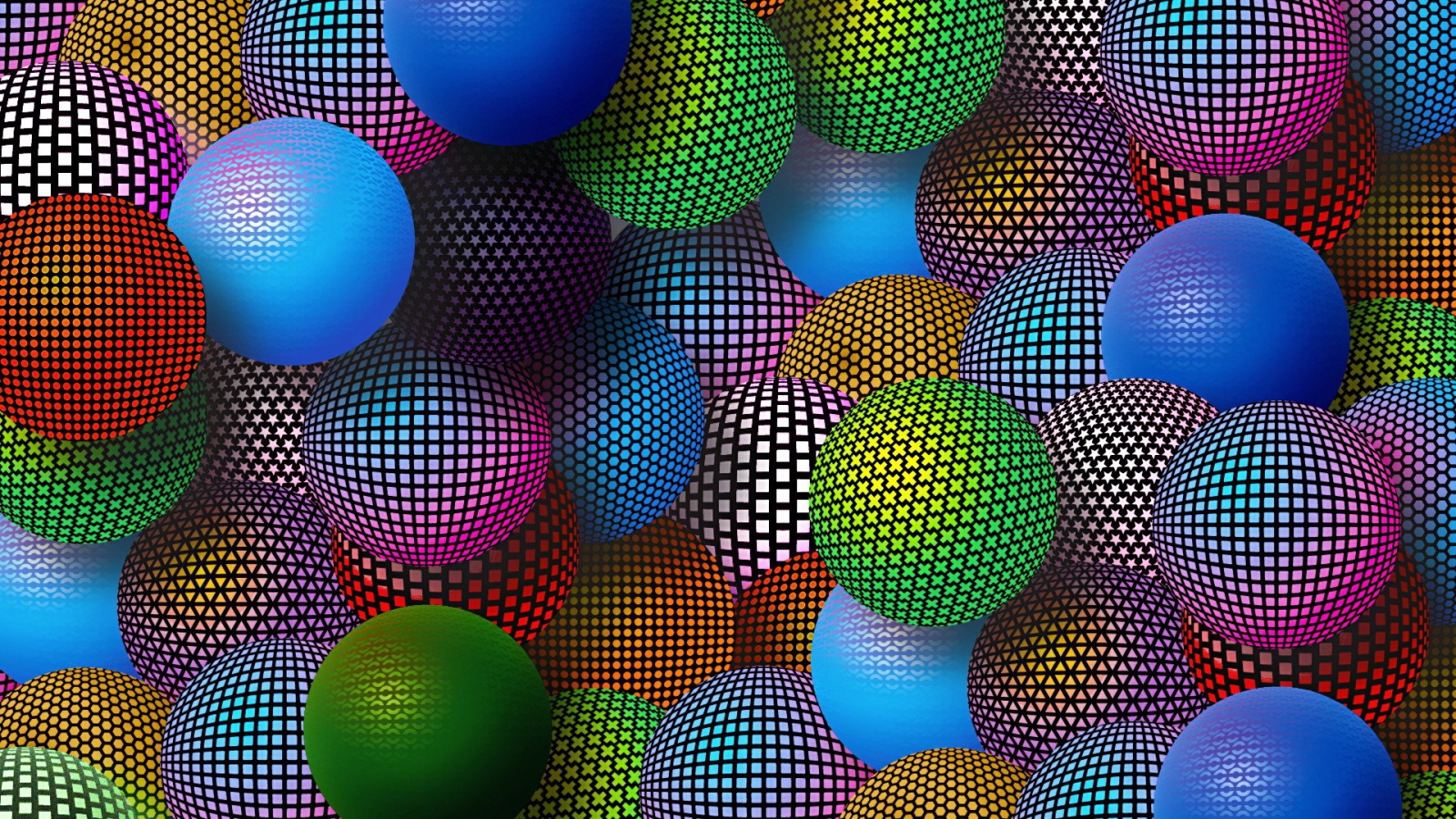 Разноцветные шарики 3D графика 