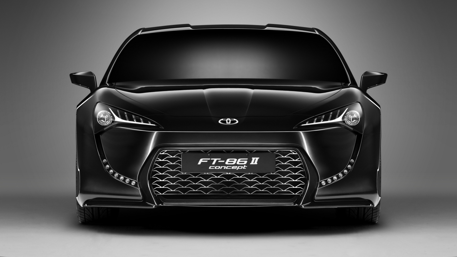 Черный автомобиль Toyota FT-86 II Concept вид спереди