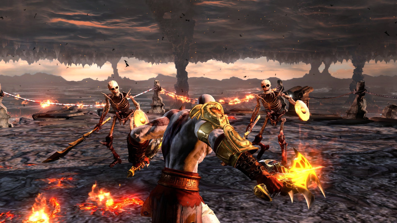Битва со скелетами игра  God of War 