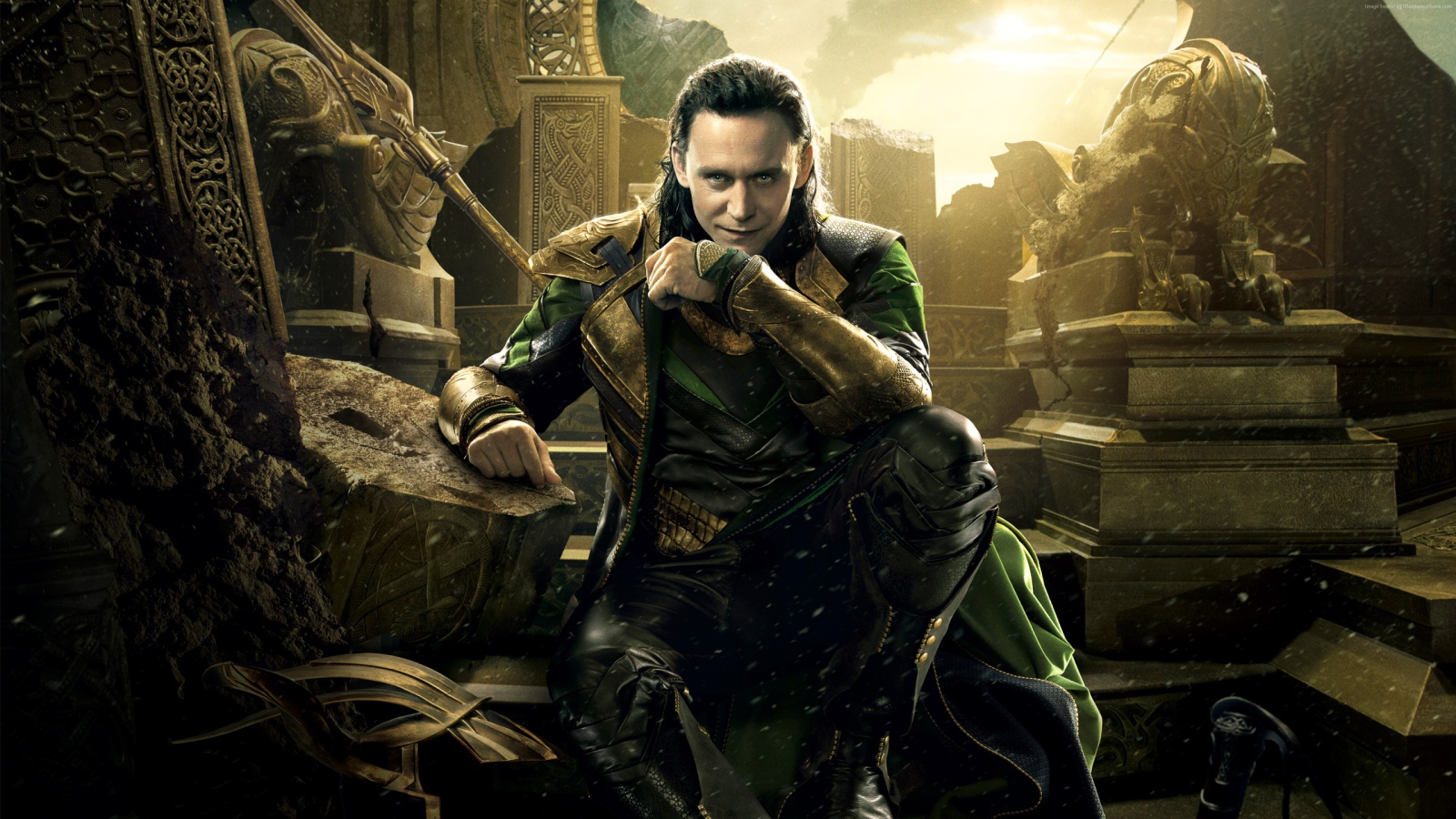 Actor Tom Hiddleston character Loki in the movie Thor. Ragnarok, 2017