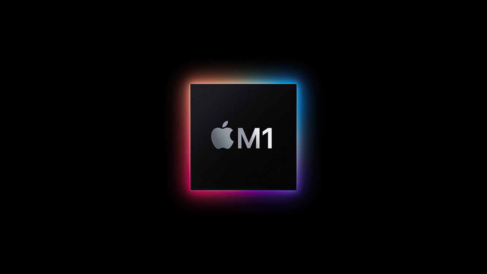 Новый  Apple M1 чип на черном фоне