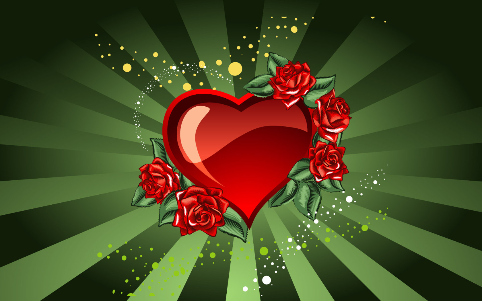 Сердце и розы на День Св. Валентина