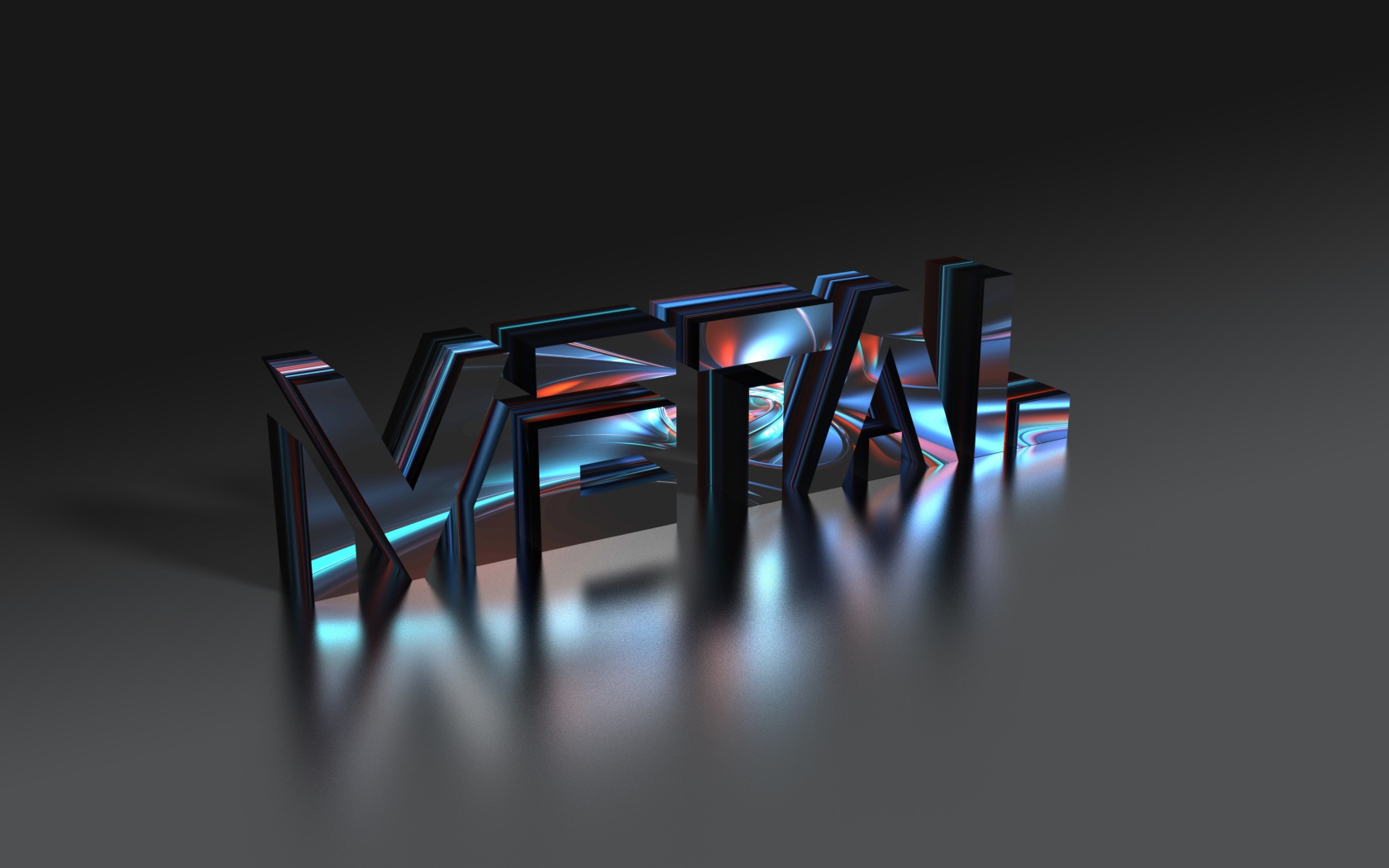 Надпись Металл, 3Д графика