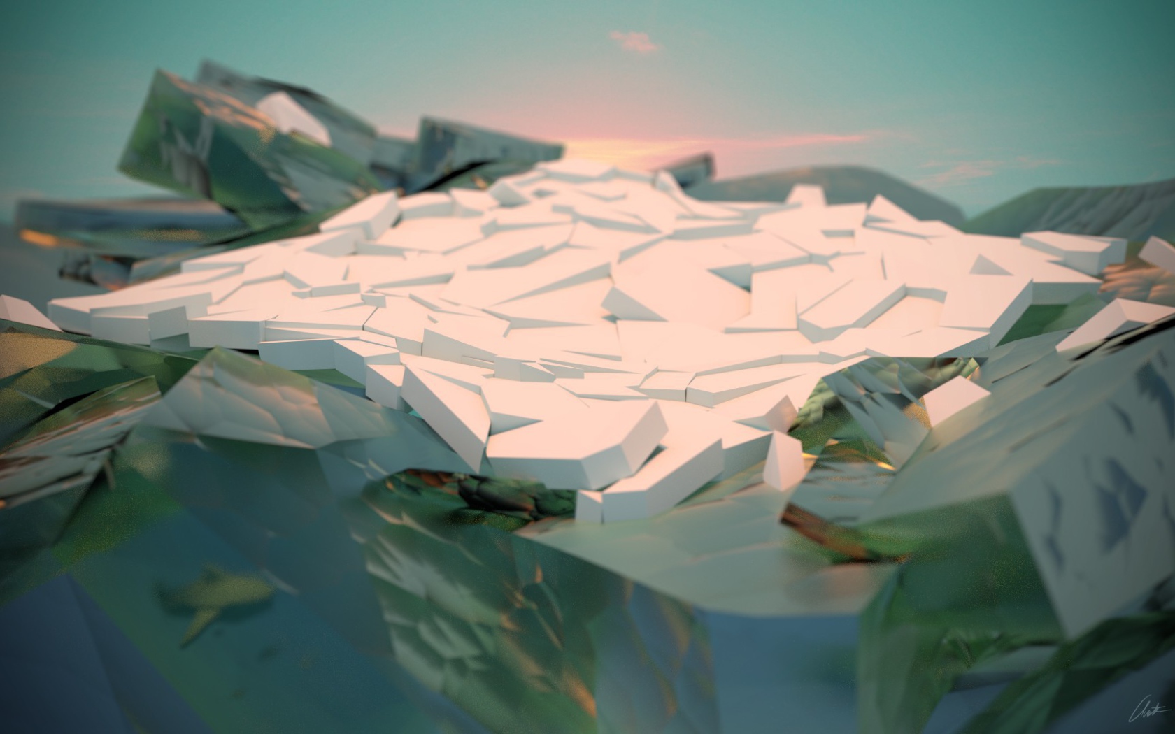 Ледник, 3Д графика
