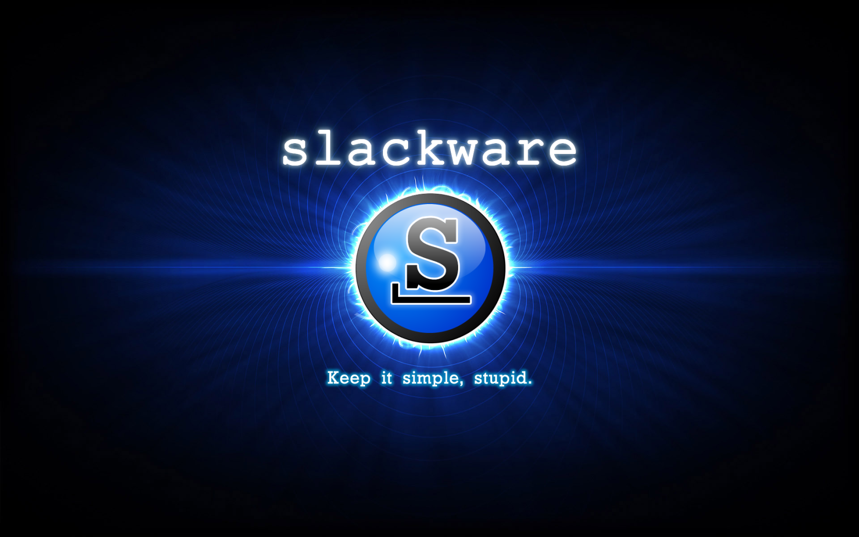 Операционная система Slackware, синий фон